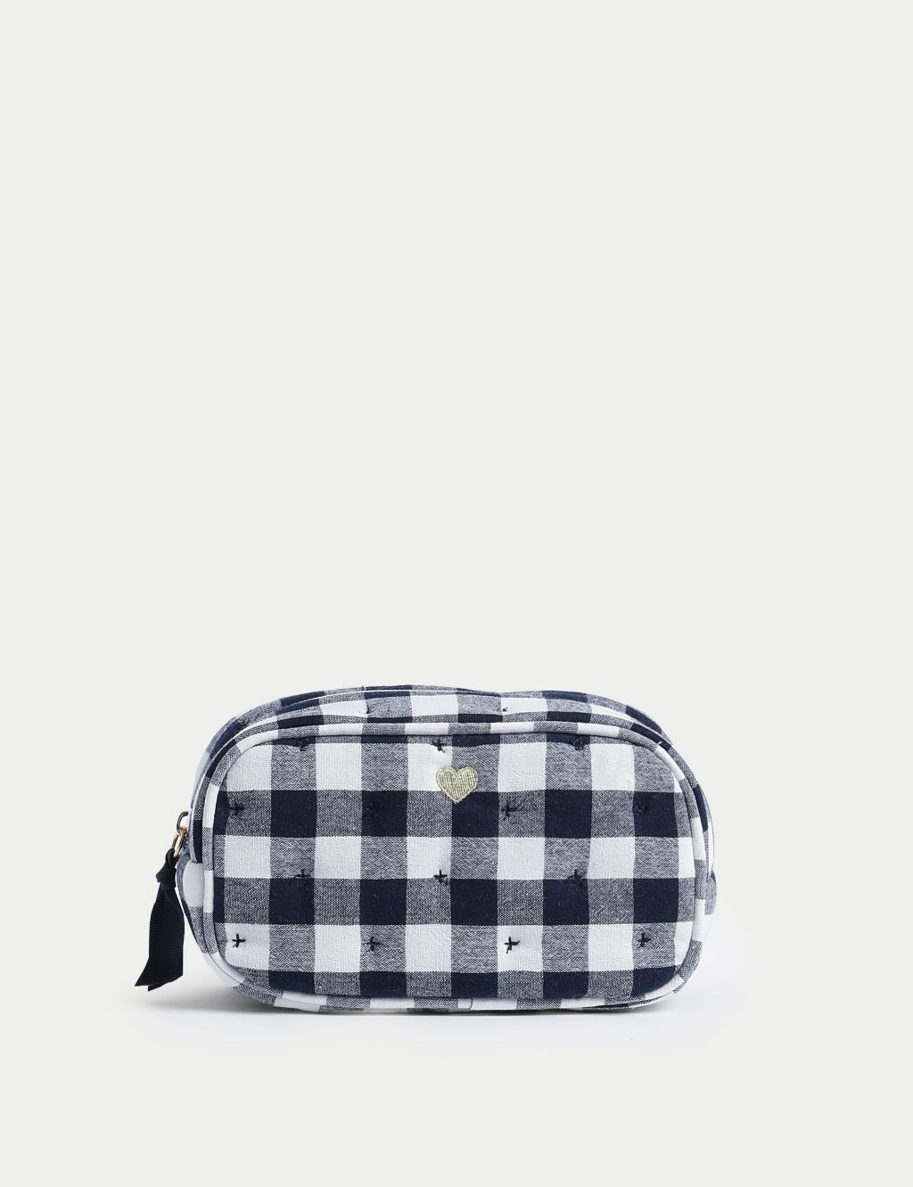 Blue and White Gingham Cosmetic Bag 3 of 3