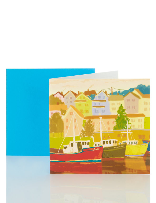 Boat Scene Blank Card Image 1 of 1
