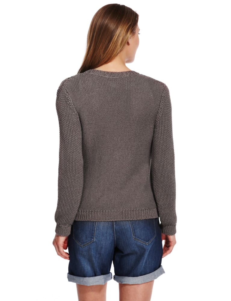 Bobble Diamond Boxy Cardigan Indigo Collection M S
