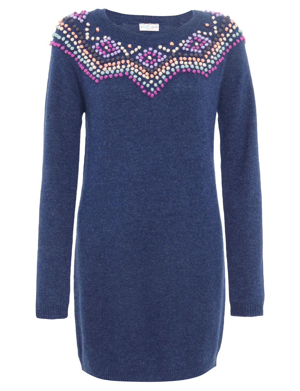 Bobble Neckline Knitted Tunic with Wool 1 of 5