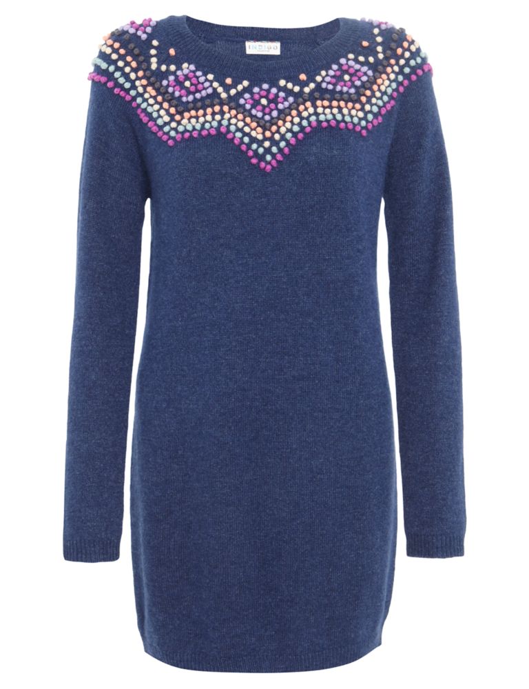 Bobble Neckline Knitted Tunic with Wool 2 of 5