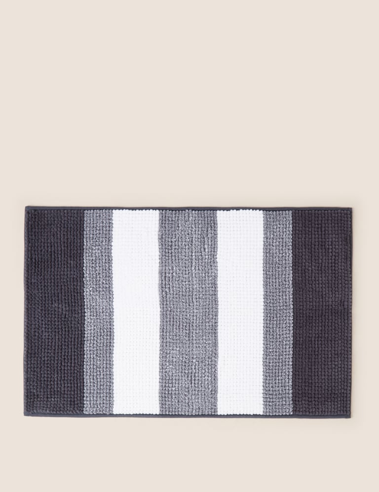 Bobble Striped Bath Mat M S Collection M S