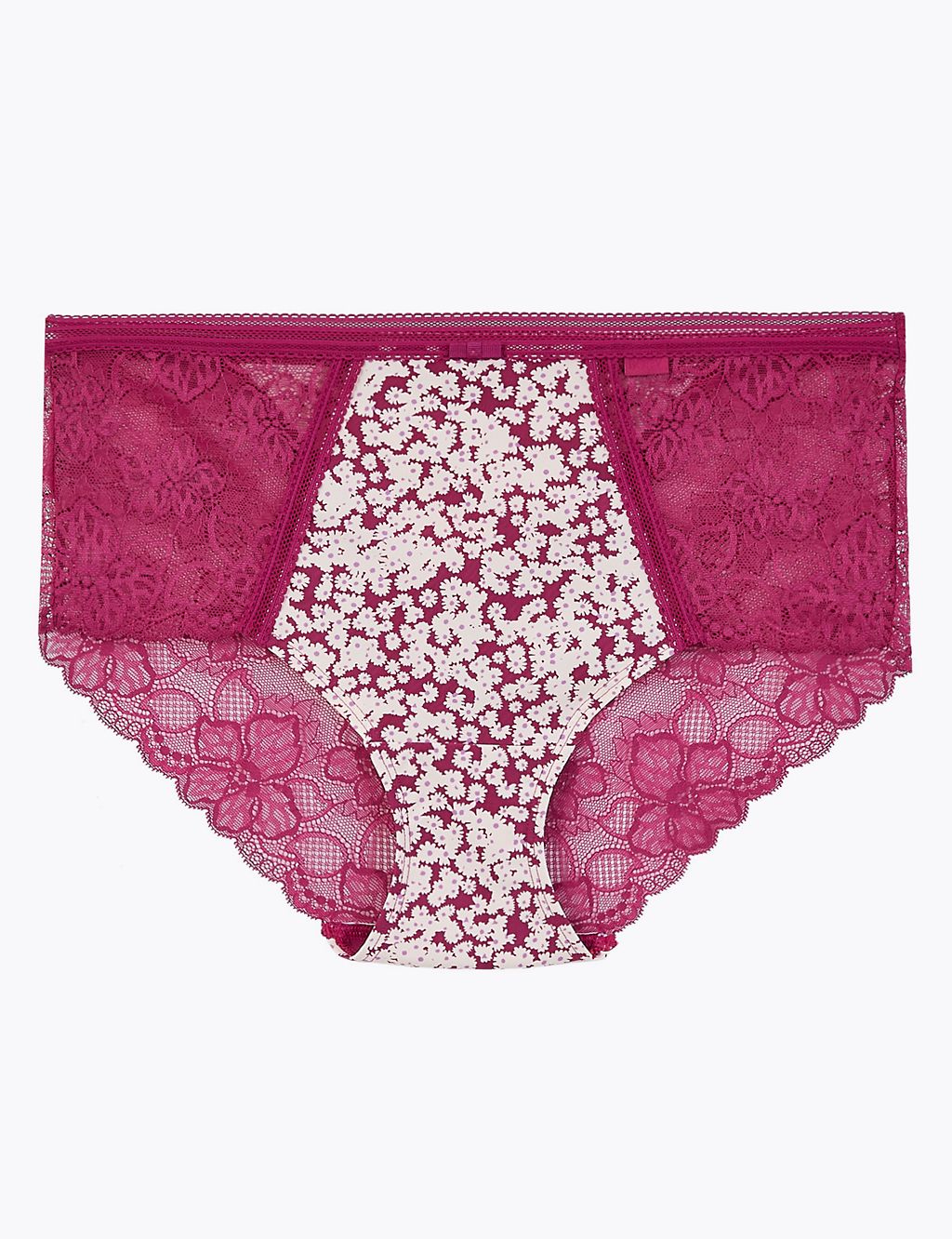Body Floral Print Lace Back Knickers 3 of 4