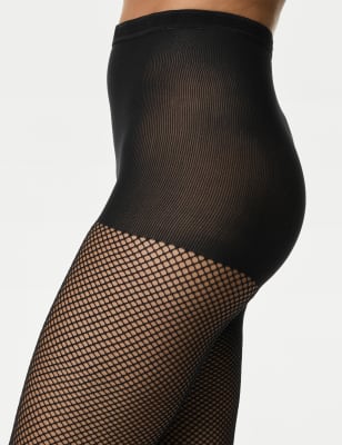 M&S Secret Slimming™ Stripe Bodyshaper Tights & M&S Superfine Fishnet Tights  1 Pair Pack - Fashionmylegs : The tights and hosiery blog