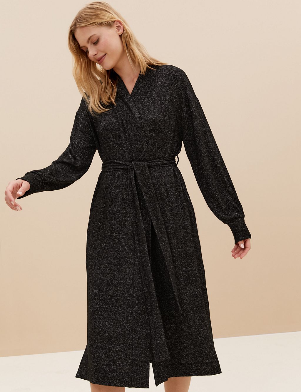 Body Soft™ Cosy Knit Long Dressing Gown 3 of 4