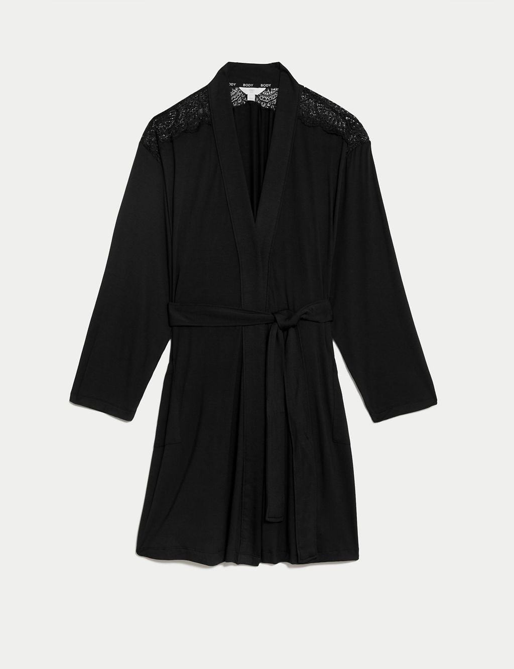 Body Soft™ Lace Detail Short Dressing Gown | Body by M&S | M&S