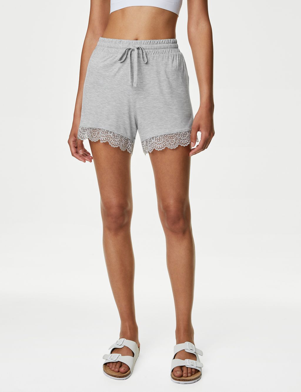 Body Soft™ Lace Trim Pyjama Shorts 2 of 5