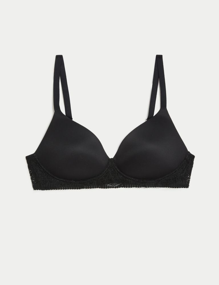 M&S BLACK SMOOTH CUP UNDERWIRE FULL CUP BRA SIZE 32B