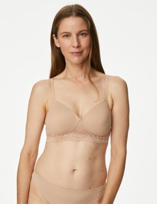 Marks & Spencer Single Layered Non Wired Full Coverage Cami Bra - Flame