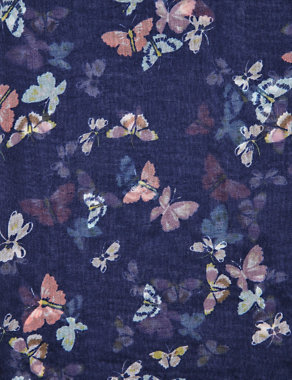 Boho Butterfly Print Scarf Image 2 of 3
