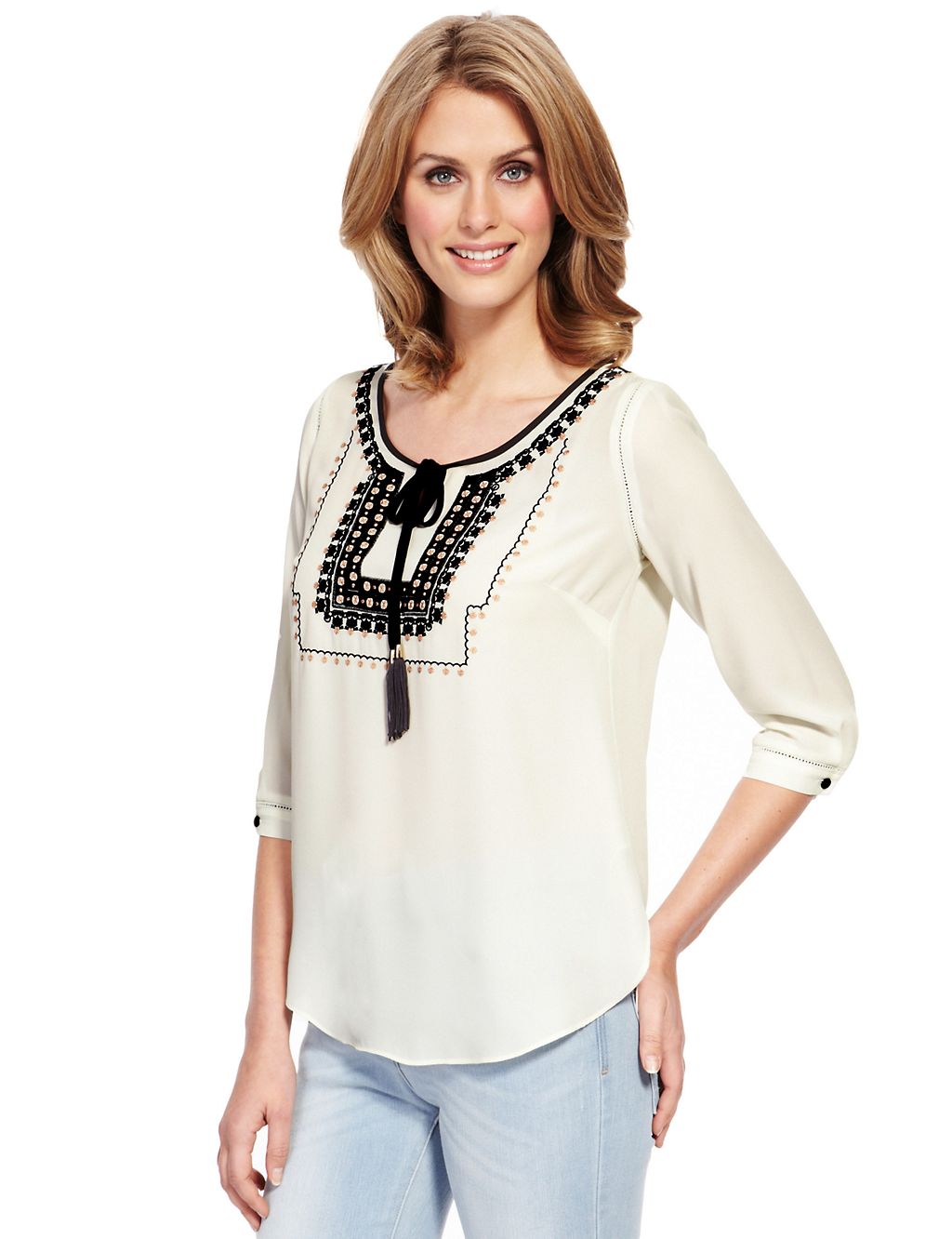 Boho Embroidered Blouse 2 of 6