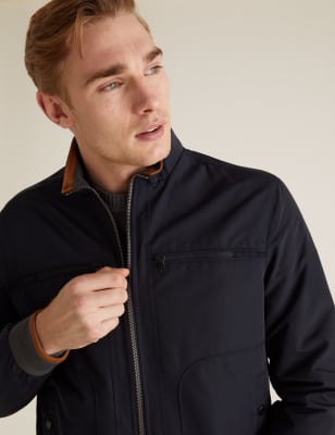 Midnight blue bomber clearance jacket