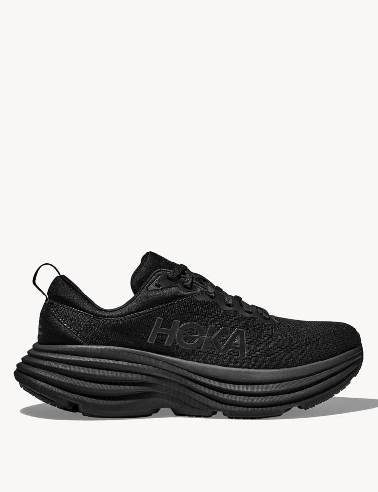 Hoka Bondi 8 Running Shoes - Mens, Black / White, 12D, — Mens Shoe