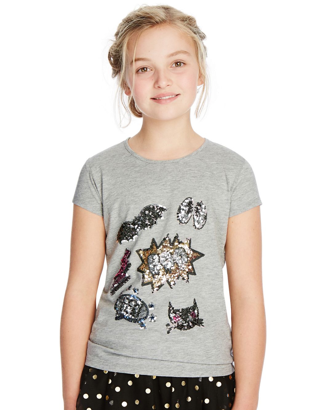 Boo Sequin Embellished T-Shirt (5-14 Years) 3 of 3