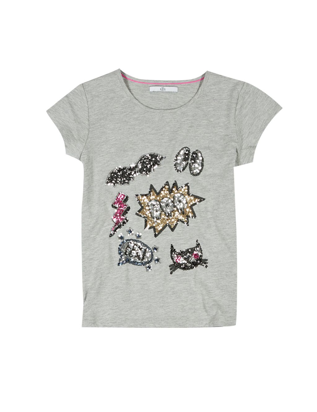 Boo Sequin Embellished T-Shirt (5-14 Years) 1 of 3