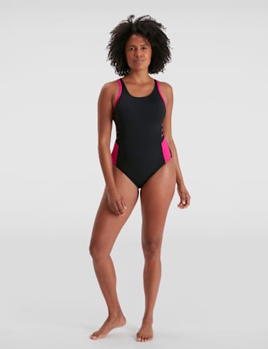 Boom Logo Splice Muscleback Swimsuit 1 of 5