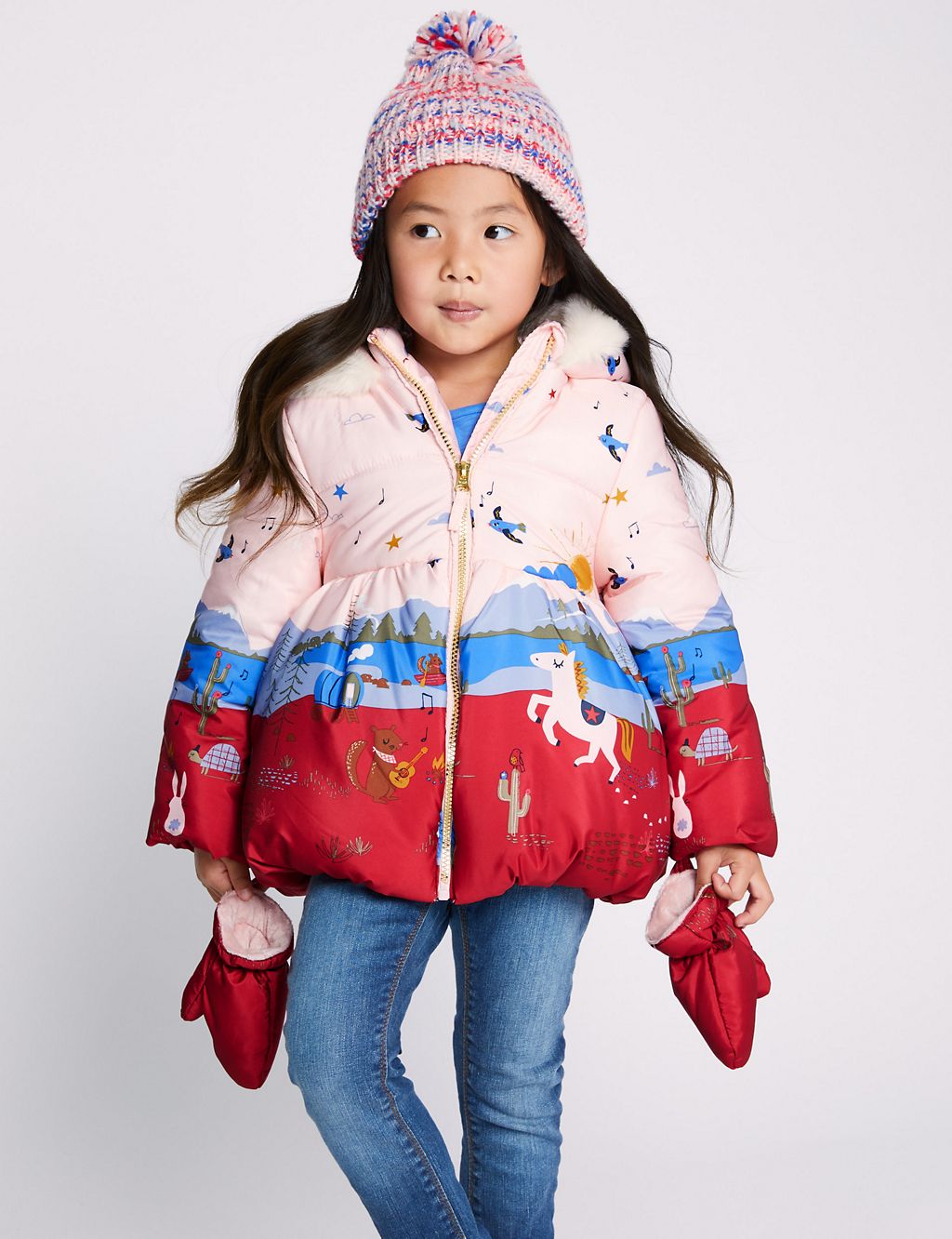 Border Print Padded Coat (3 Months - 7 Years) 3 of 6