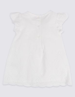 Bordered Pure Cotton Baby Dress Image 2 of 3