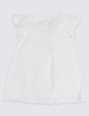 Bordered Pure Cotton Baby Dress Image 2 of 3