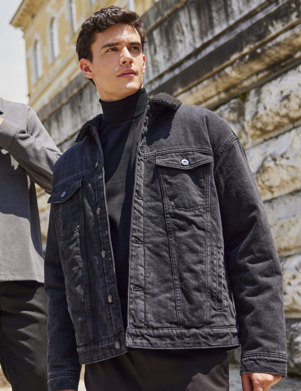 Borg collar coat sale