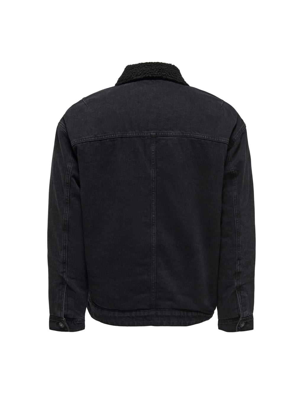 Grey denim jacket borg hot sale collar