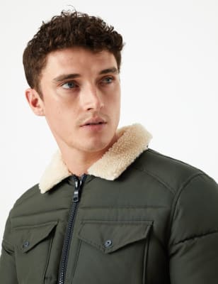 Borg puffer cheap jacket mens