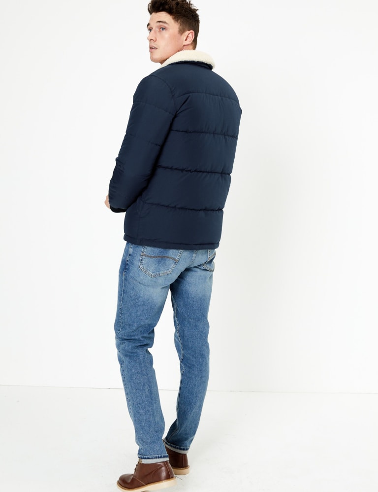 Navy borg collar jacket hotsell
