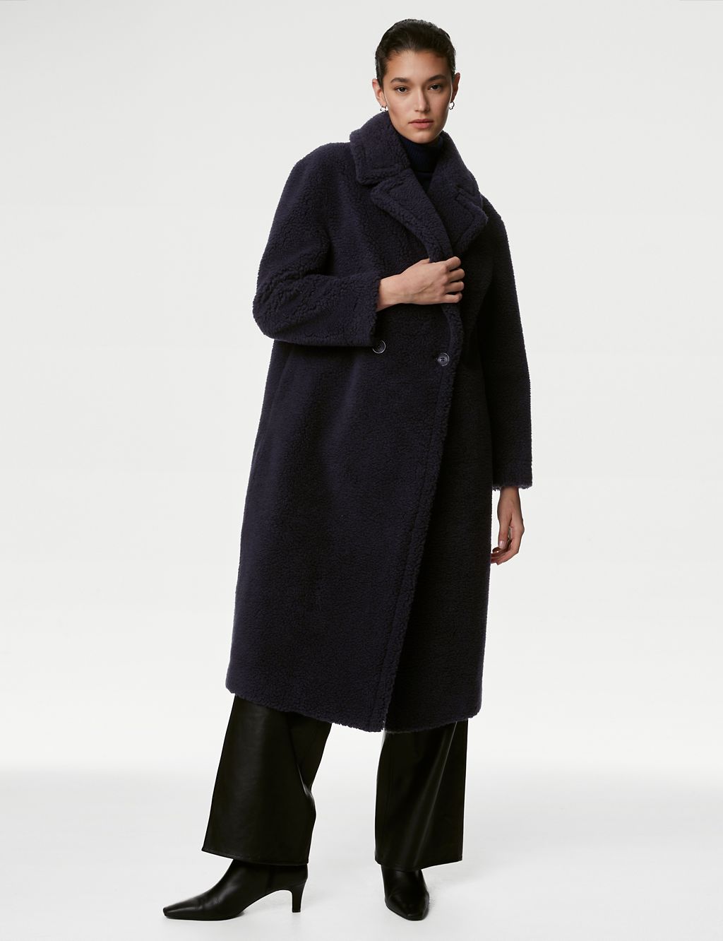 Borg Collared Coat with Wool | Autograph | M&S