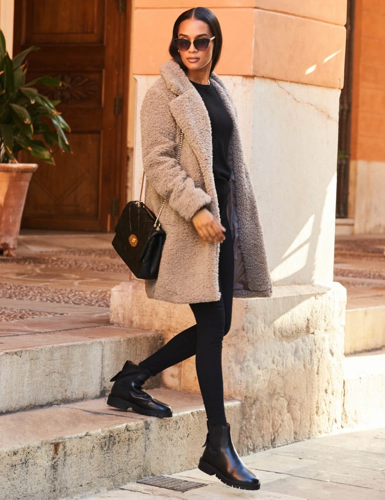 Borg black coat top