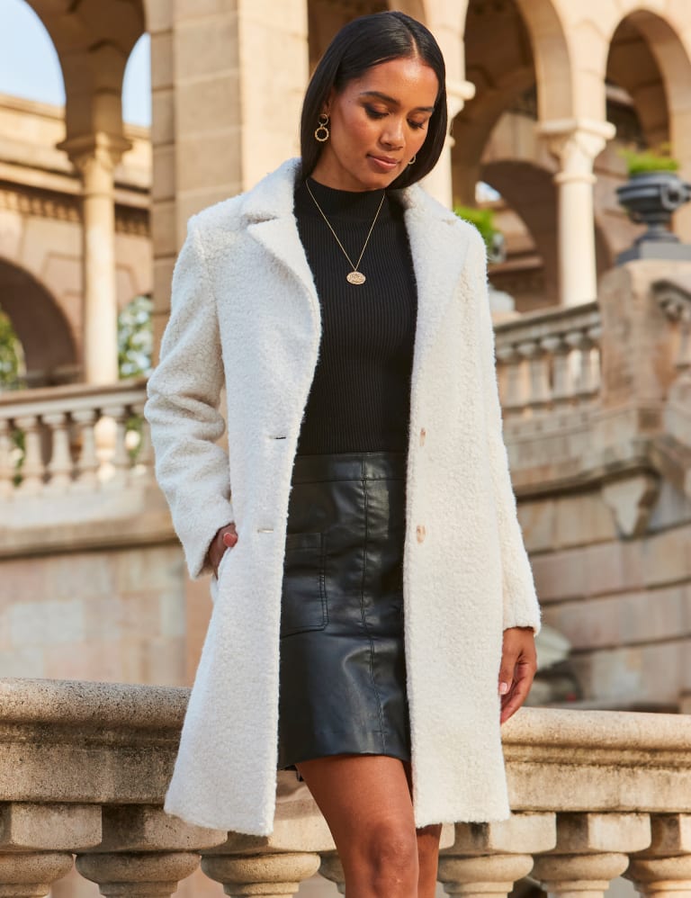 Faux fur borg coat best sale