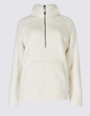 White fleece jumper hot sale