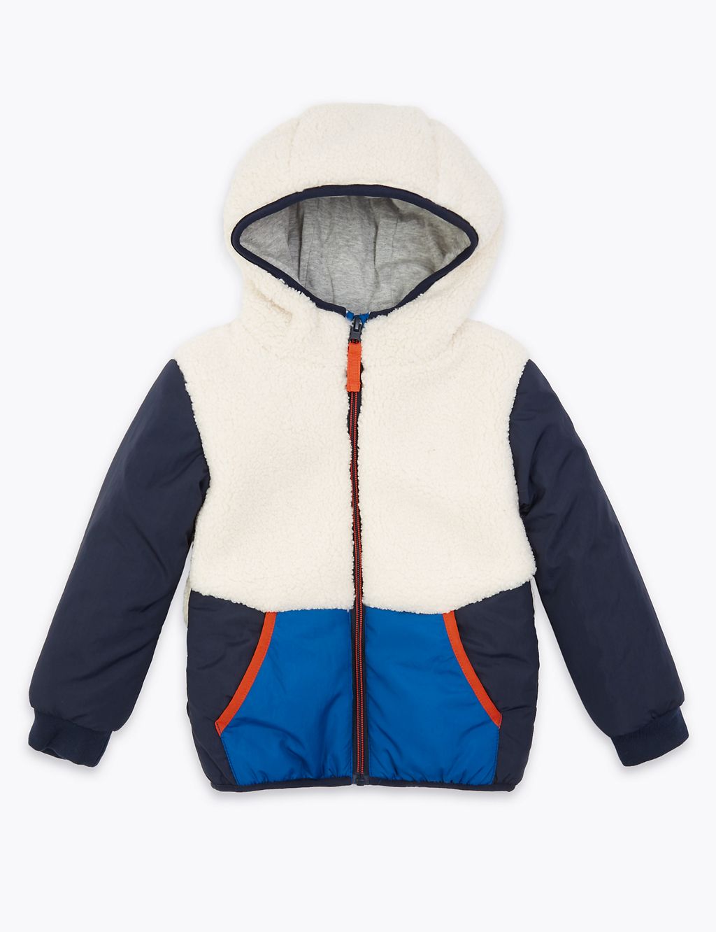 Borg Hooded Coat (3 Months - 7 Years) 1 of 5