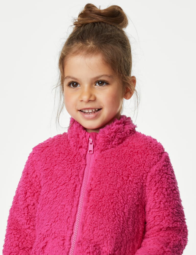 Girls pink borg coat outlet