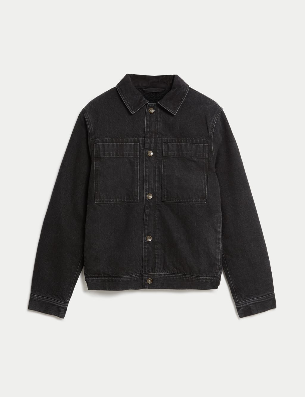 Black denim borg lined jacket online