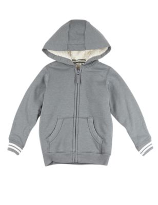 Borg Lined Hooded Sweat Top (1-7 Years) Image 2 of 3