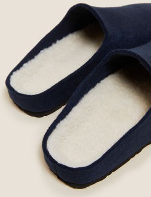 median afbrudt stimulere Borg Lined Mule Slippers with Freshfeet™ | M&S Collection | M&S