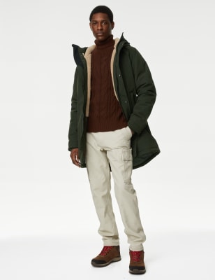 Mens on sale lined parka