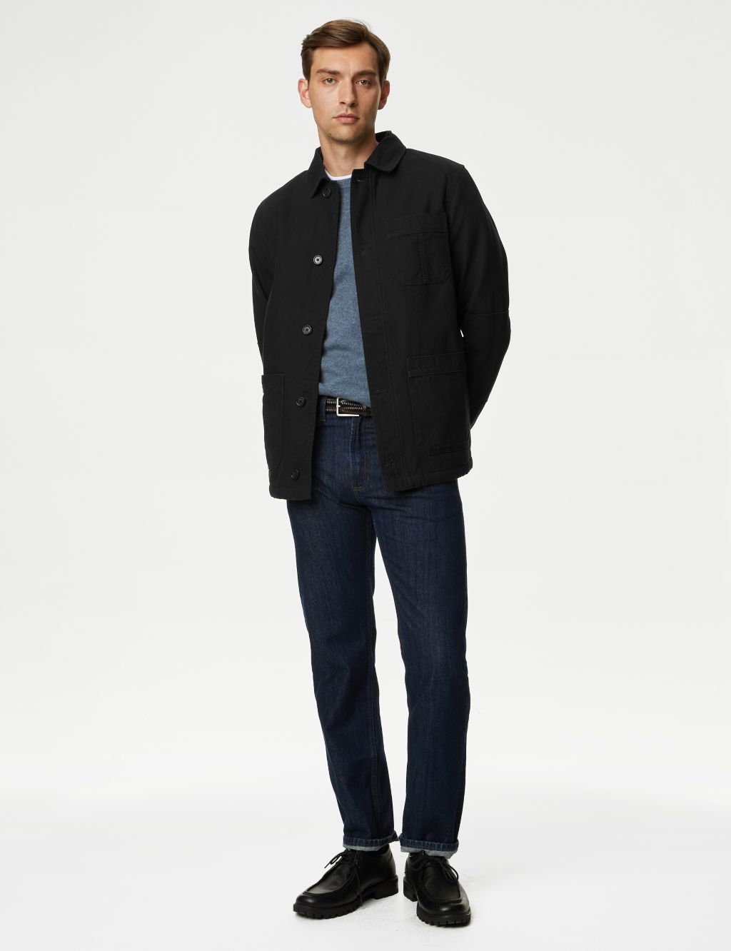 Borg Lined Pure Cotton Chore Jacket | M&S Collection | M&S