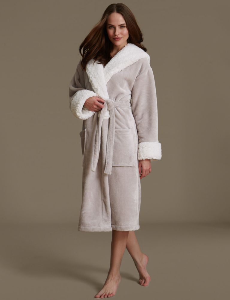 Borg Lined Shimmer Dressing Gown 1 of 5