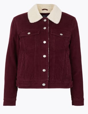 borg lined cardigan womens