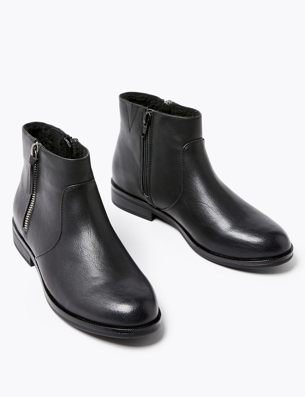 Borg Lined Side Zip Ankle Boots 2 of 5