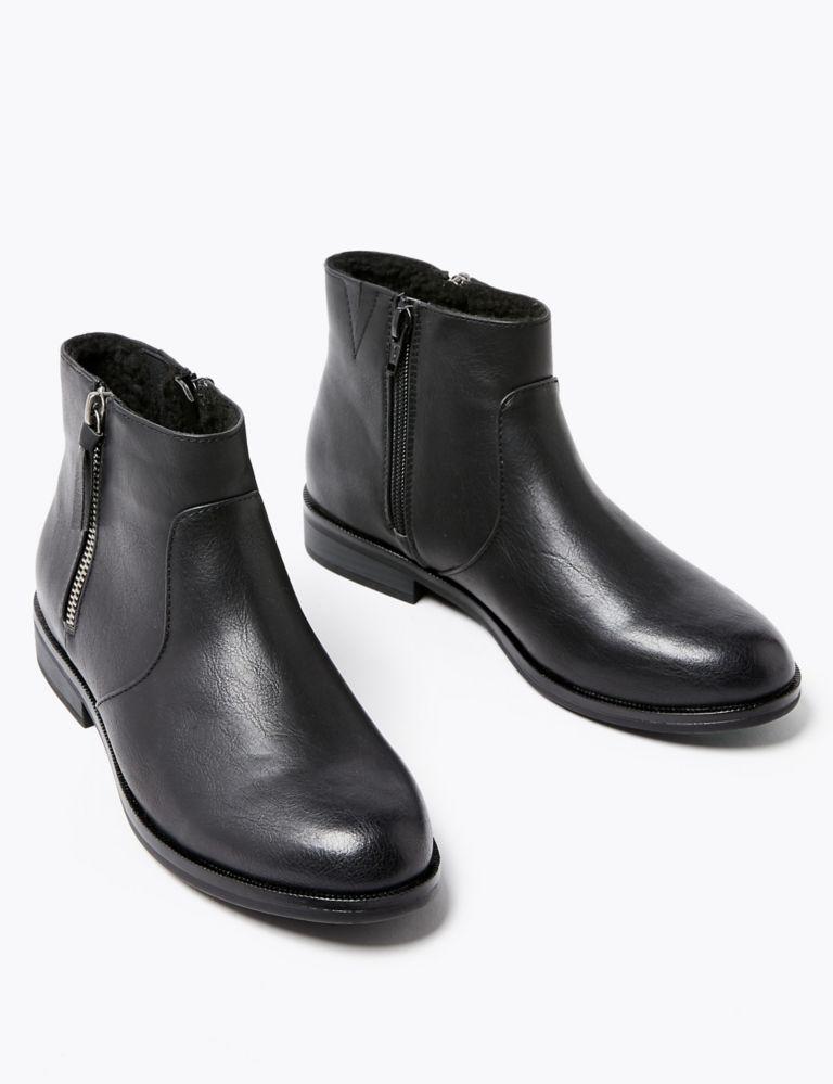 Borg Lined Side Zip Ankle Boots 3 of 5