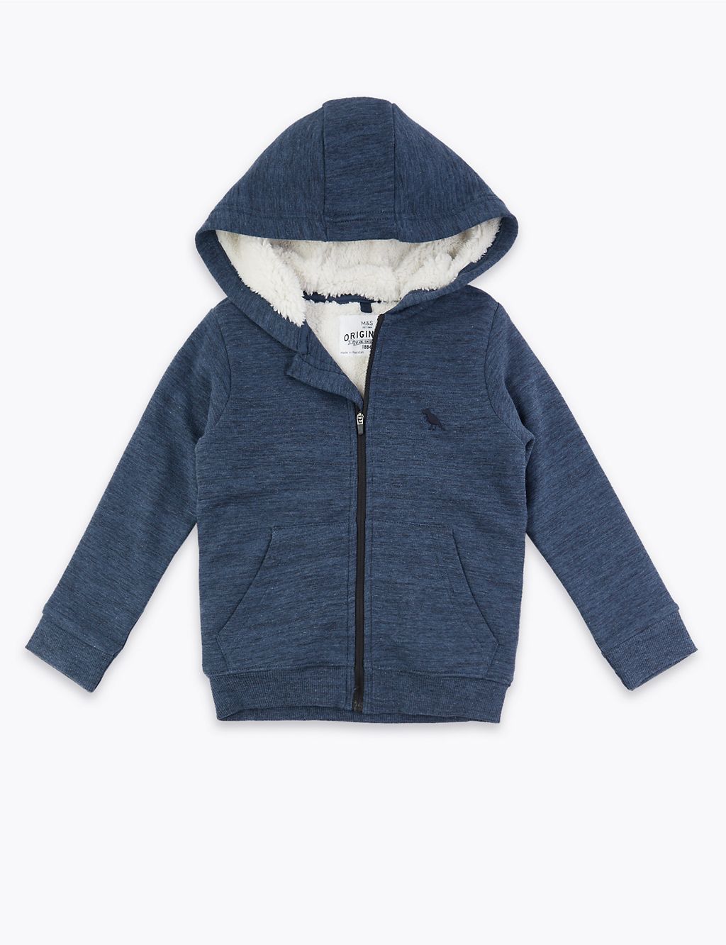 Borg Lined Zip Through Hoodie (3 Months - 7 Years) 1 of 1