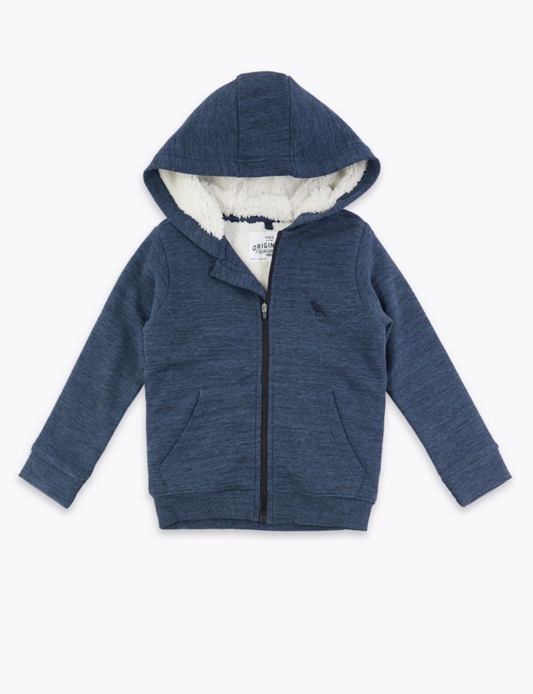 Borg Lined Zip Through Hoodie (3 Months - 7 Years) 1 of 1