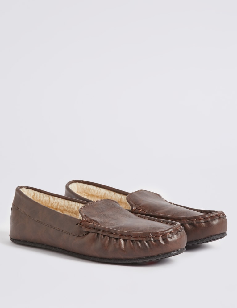 Men's thinsulate moccasin slippers hot sale