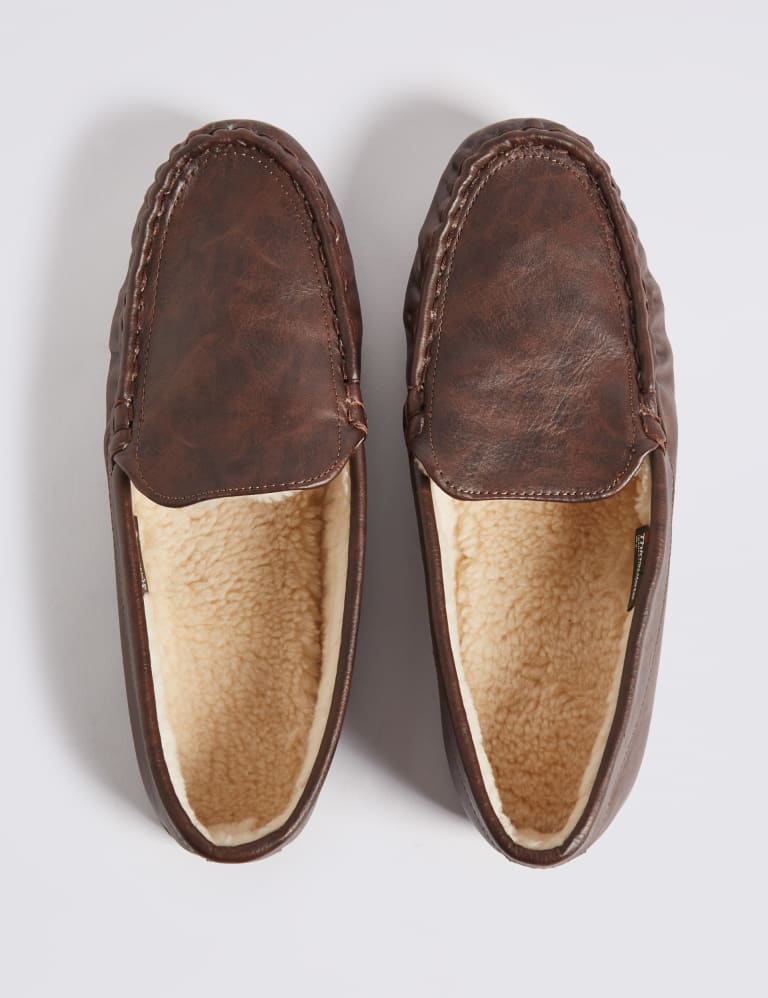 Borg Moccasin Slippers with Thinsulate M S Collection M S