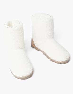 womens white slipper boots