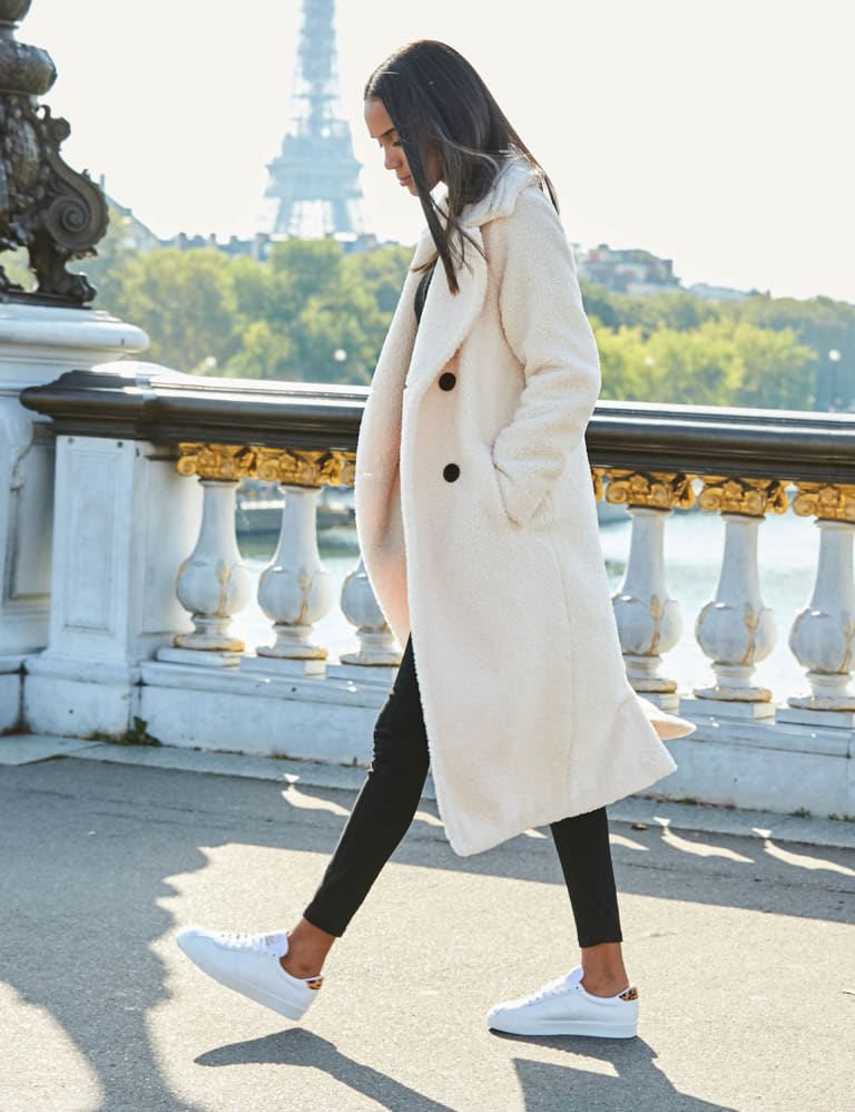 Borg Teddy Double Breasted Longline Coat SOSANDAR M S