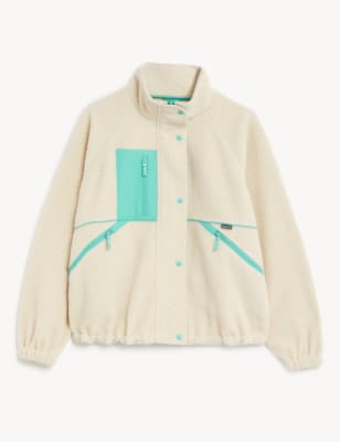 Borg Zip Up Fleece Cropped Jacket Image 2 of 7