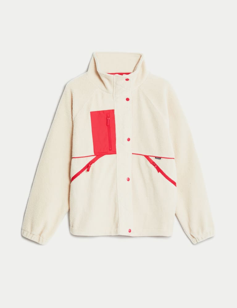 Borg Zip Up Fleece Cropped Jacket Goodmove M S